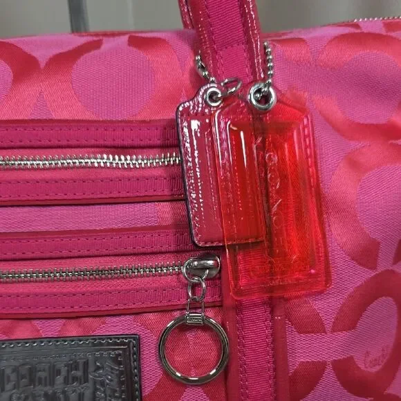 Coach Hot Pink Op Art C Signature Tote Bag